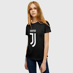 Футболка женская Juventus sport fc белое лого, цвет: 3D-принт — фото 2