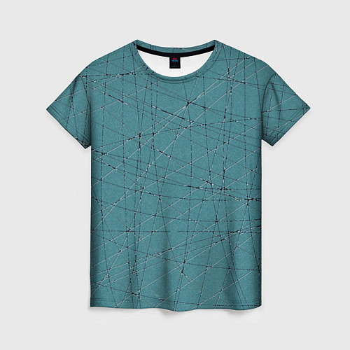 Женская футболка Абстракция порезы бирюзовый / 3D-принт – фото 1