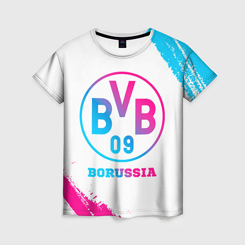 Женская футболка Borussia neon gradient style / 3D-принт – фото 1