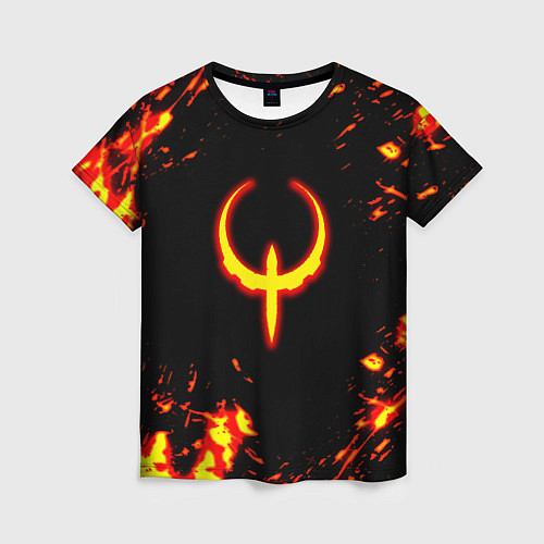 Женская футболка Quake fire logo / 3D-принт – фото 1