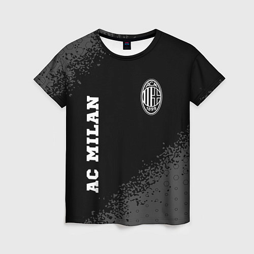 Женская футболка AC Milan sport на темном фоне вертикально / 3D-принт – фото 1