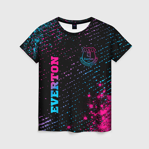 Женская футболка Everton - neon gradient вертикально / 3D-принт – фото 1