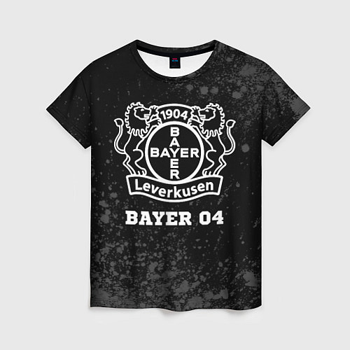 Женская футболка Bayer 04 sport на темном фоне / 3D-принт – фото 1