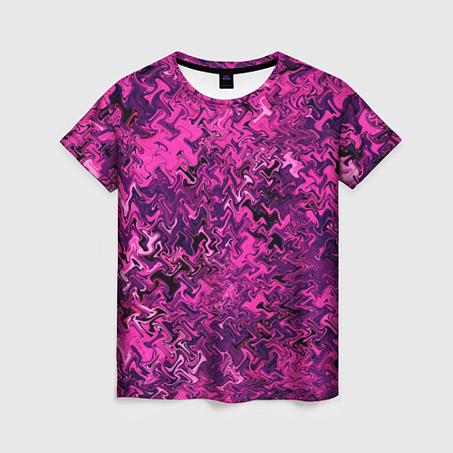 Женская футболка Абстрактная текстура тёмно-розовый / 3D-принт – фото 1