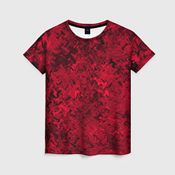 Женская футболка Абстрактная текстура тёмно-красный