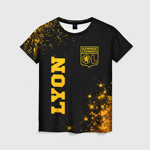 Женская футболка Lyon - gold gradient вертикально / 3D-принт – фото 1