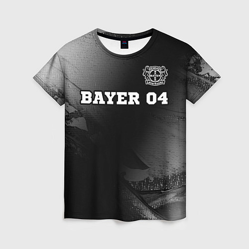 Женская футболка Bayer 04 sport на темном фоне посередине / 3D-принт – фото 1