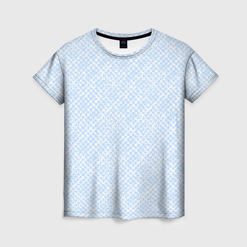 Женская футболка Паттерн бело-голубой / 3D-принт – фото 1