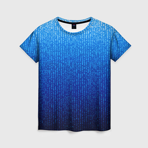 Женская футболка Сине-голубой в вертикальную полоску / 3D-принт – фото 1
