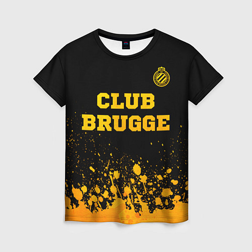 Женская футболка Club Brugge - gold gradient посередине / 3D-принт – фото 1