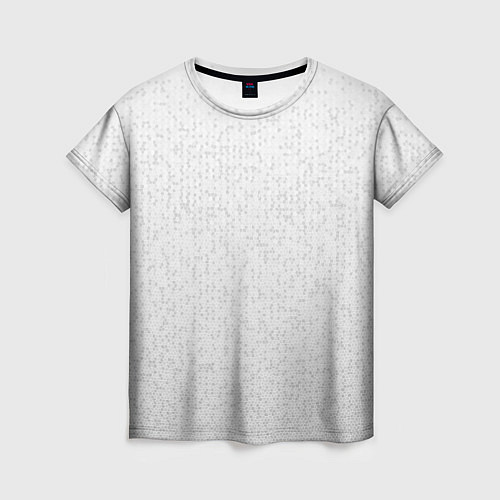 Женская футболка Серо-белый паттерн мелкая мозаика / 3D-принт – фото 1