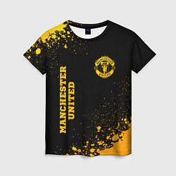 Женская футболка Manchester United - gold gradient вертикально