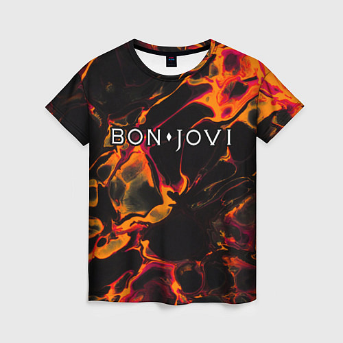 Женская футболка Bon Jovi red lava / 3D-принт – фото 1