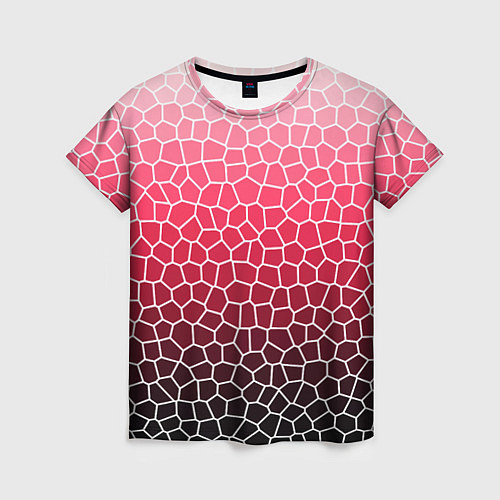 Женская футболка Крупная мозаика розовый градиент / 3D-принт – фото 1