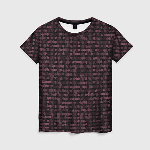 Женская футболка Мозаика тёмно-красный / 3D-принт – фото 1