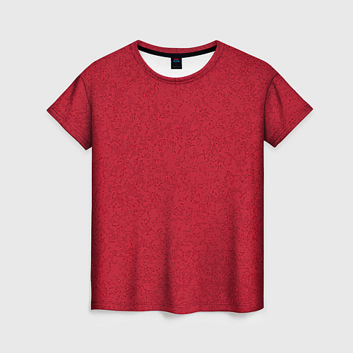 Женская футболка Текстура однотонный карминовый / 3D-принт – фото 1