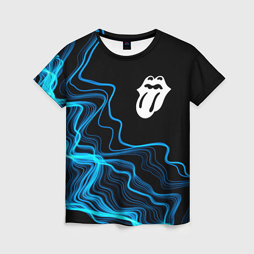Женская футболка Rolling Stones sound wave / 3D-принт – фото 1