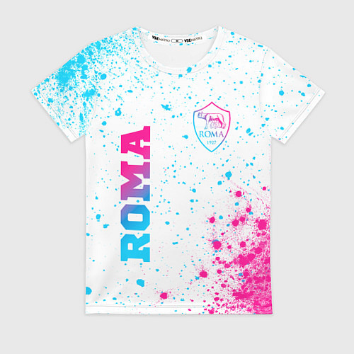 Женская футболка Roma neon gradient style вертикально / 3D-принт – фото 1