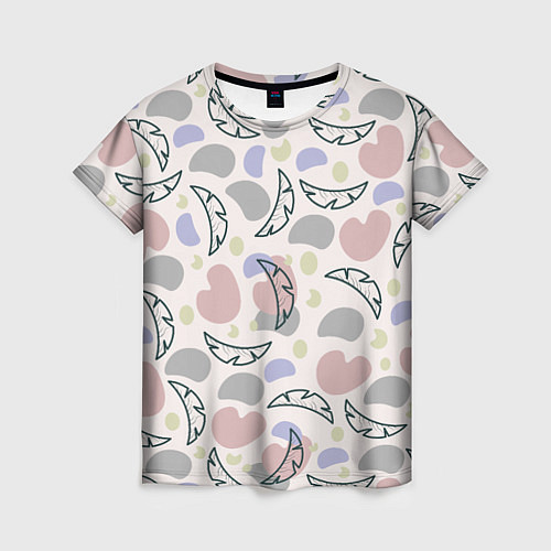 Женская футболка Пятна и листья / 3D-принт – фото 1