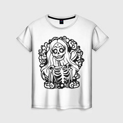 Футболка женская Skull blonde girl, цвет: 3D-принт