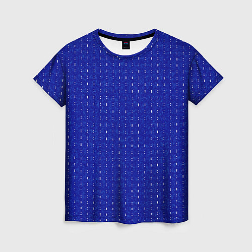 Женская футболка Ультрамарин мелкие полосочки / 3D-принт – фото 1