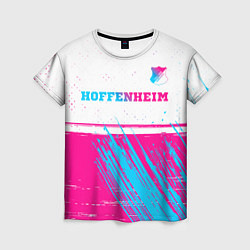 Футболка женская Hoffenheim neon gradient style посередине, цвет: 3D-принт