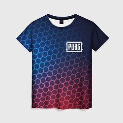 Женская футболка PUBG неоновые соты