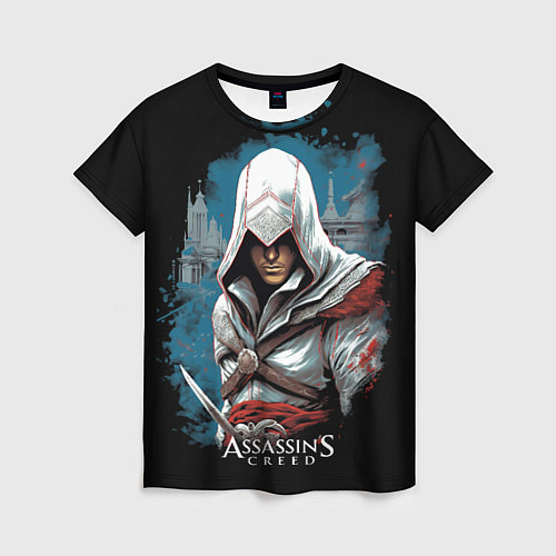 Женская футболка Assassins creed белый костюм / 3D-принт – фото 1