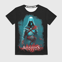 Женская футболка Assassins creed синий дым