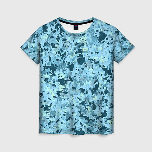 Женская футболка Абстракция бирюзовый / 3D-принт – фото 1