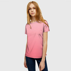 Футболка женская Нежный розовый градиент, цвет: 3D-принт — фото 2