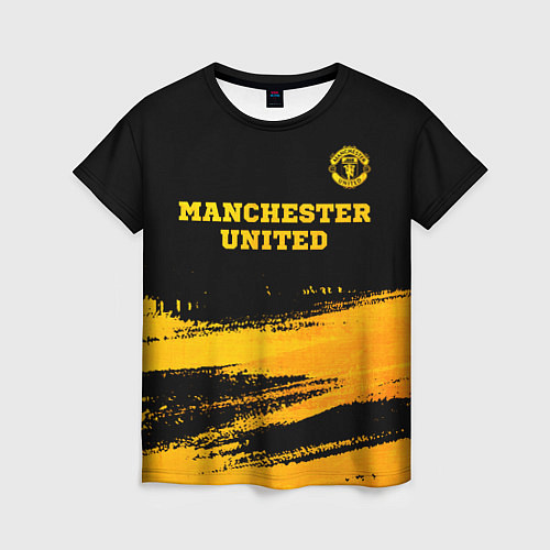 Женская футболка Manchester United - gold gradient посередине / 3D-принт – фото 1