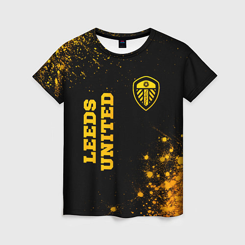 Женская футболка Leeds United - gold gradient вертикально / 3D-принт – фото 1