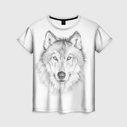Футболка женская Нарисованный волк зубами щёлк, цвет: 3D-принт