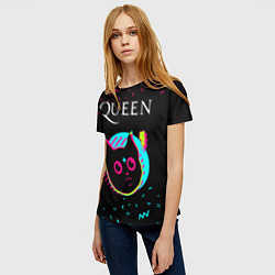 Футболка женская Queen - rock star cat, цвет: 3D-принт — фото 2