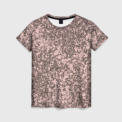 Женская футболка Светло-розовый текстура камень / 3D-принт – фото 1