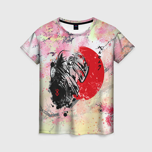 Женская футболка Berserk sakura samurai / 3D-принт – фото 1