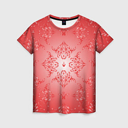 Женская футболка Красный симметричный узор