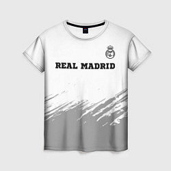 Футболка женская Real Madrid sport на светлом фоне посередине, цвет: 3D-принт