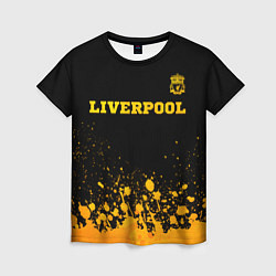 Женская футболка Liverpool - gold gradient посередине