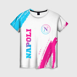 Женская футболка Napoli neon gradient style вертикально