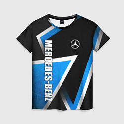 Женская футболка Mercedes - blue metal