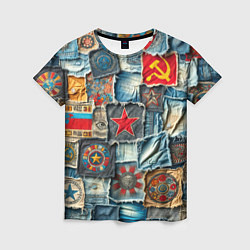 Женская футболка Ретро пэчворк СССР