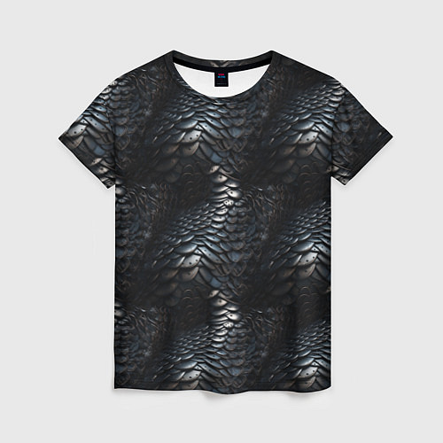 Женская футболка Блестящая металлическая броня / 3D-принт – фото 1