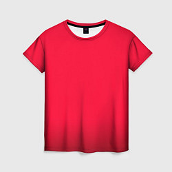 Футболка женская Карминово-красный мягкий градиент с затемнением, цвет: 3D-принт