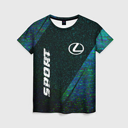 Женская футболка Lexus sport glitch blue