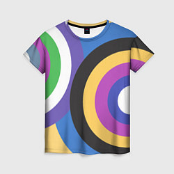 Женская футболка Разноцветные круги, абстракция