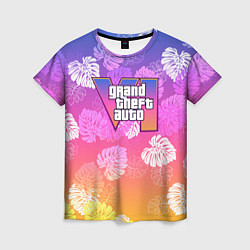 Футболка женская Grand Theft Auto VI - пальмы, цвет: 3D-принт