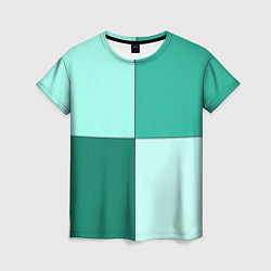 Женская футболка Геометричный зелёный и мятный