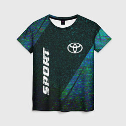 Женская футболка Toyota sport glitch blue